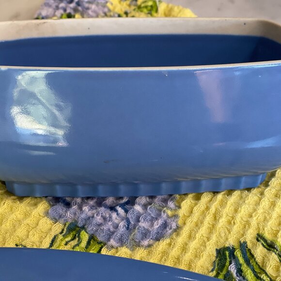 1940s Hall Refrigerator Dish in Striking Periwinkle Blue - Picture 14 of 16